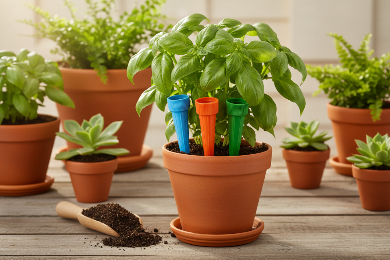 Self Watering Starter Kit in garden setting